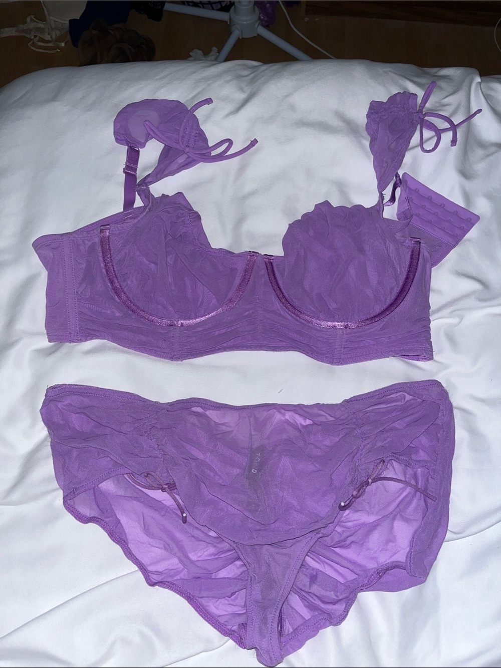torrid Purple Sheer Lace Underwire Bra & Brief Set